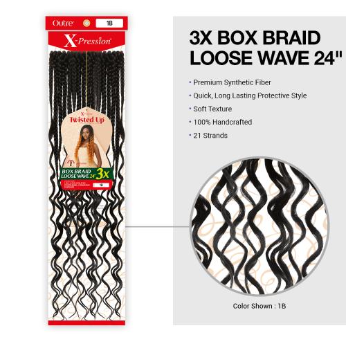 Outre Crochet Braids X-pressions Twisted Up 3X Box Braids Loose Wave 24"