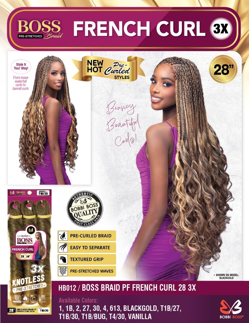 Boss Braid 3X French Curl 28