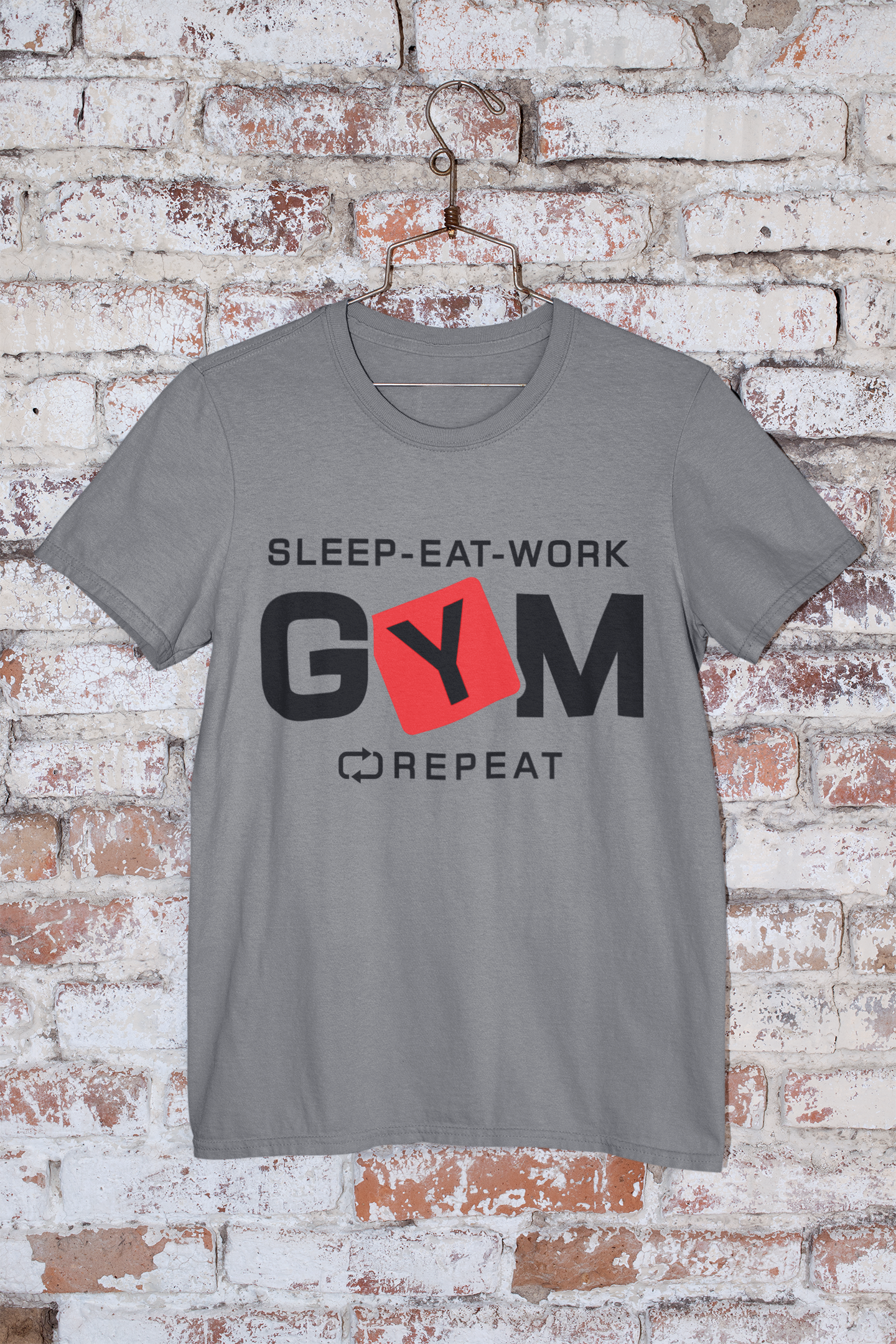 Sleep-Eat-Work Gym Repeat Crewneck Tee
