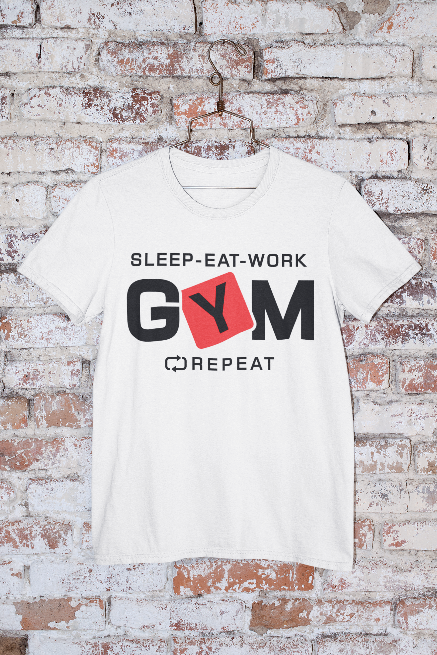 Sleep-Eat-Work Gym Repeat Crewneck Tee