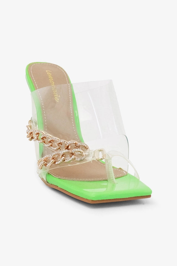 Marmela Chunky Fun Gold Chain Silhouette Shoes