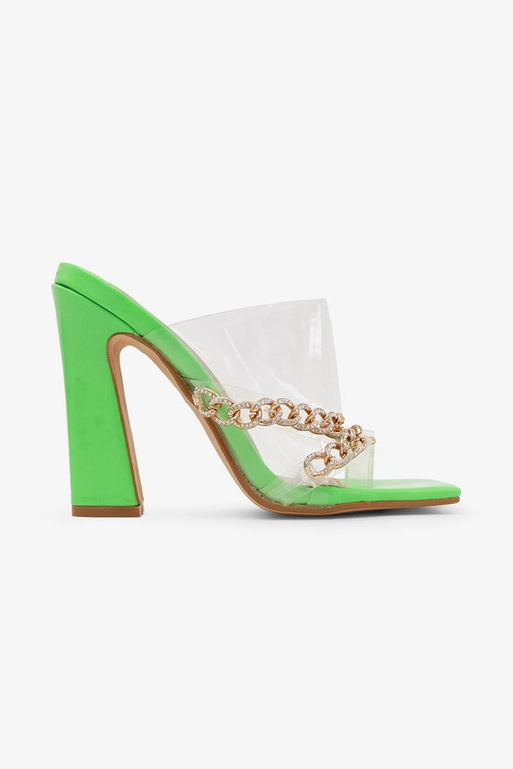 Marmela Chunky Fun Gold Chain Silhouette Shoes