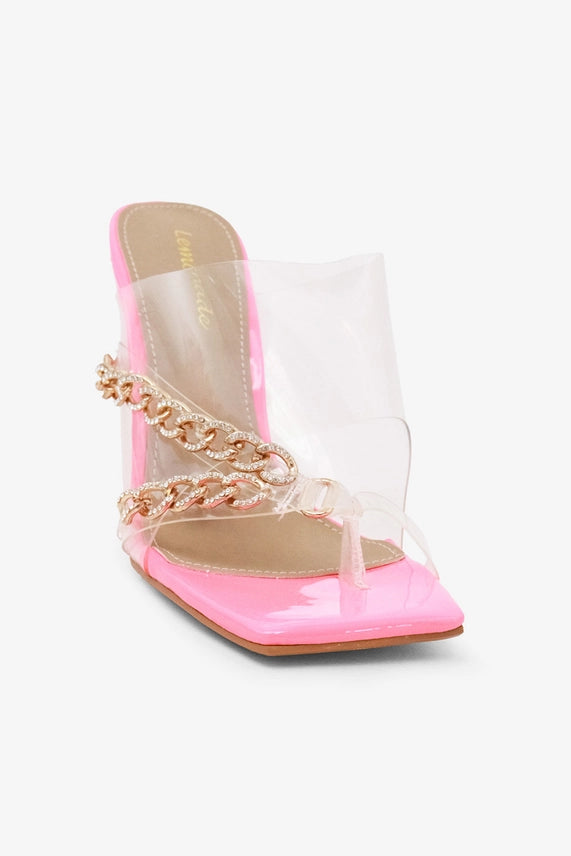Marmela Chunky Fun Gold Chain Silhouette Shoes