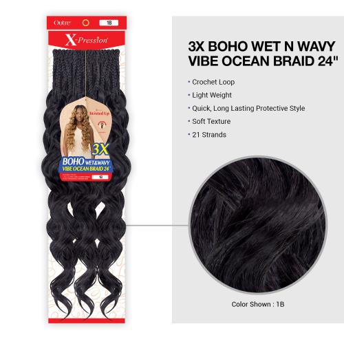 X-Pressions - Twisted Up Boho W&W Vibe Ocean Braid 24" 3X