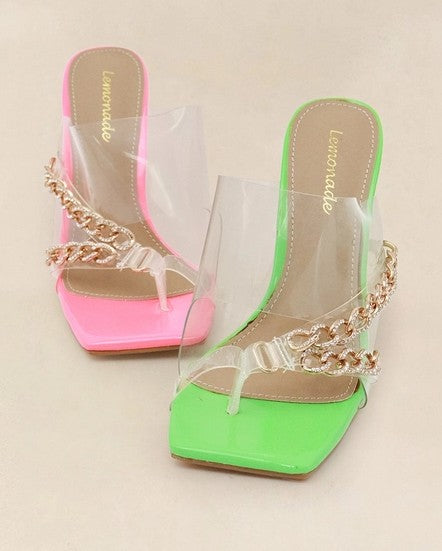 Marmela Chunky Fun Gold Chain Silhouette Shoes
