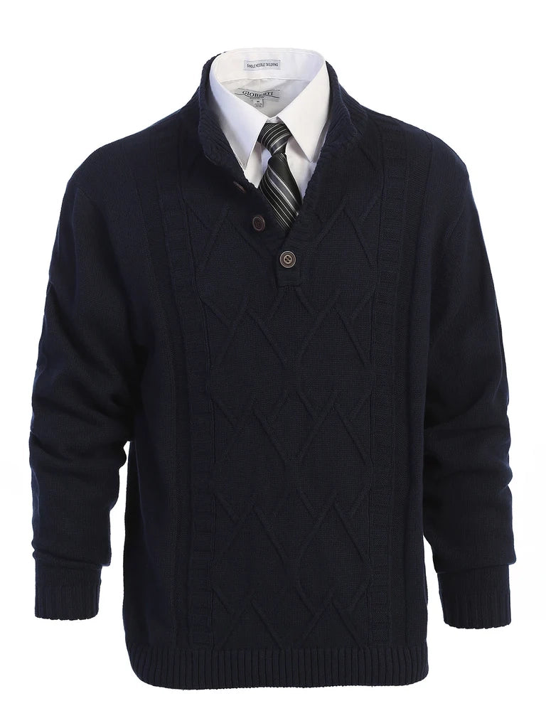 Men's Cotton Knitted Cardigan Sweater