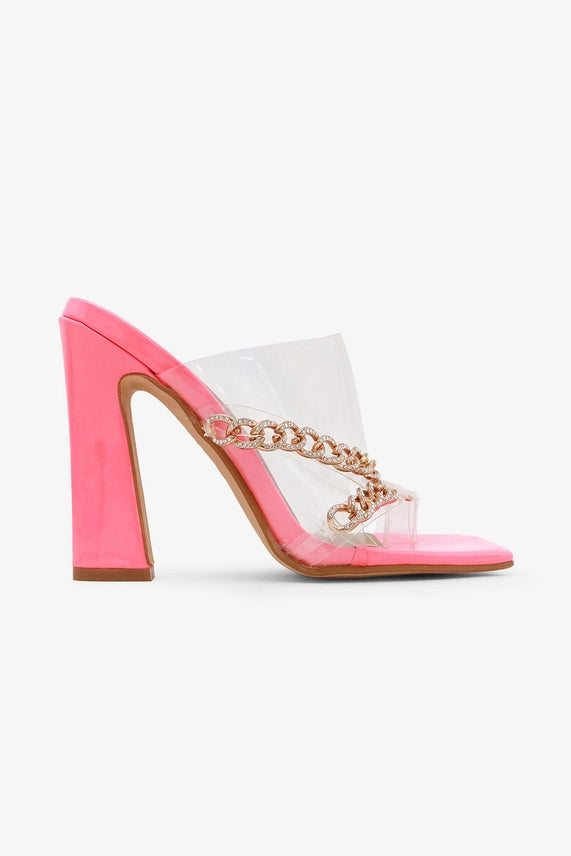 Marmela Chunky Fun Gold Chain Silhouette Shoes