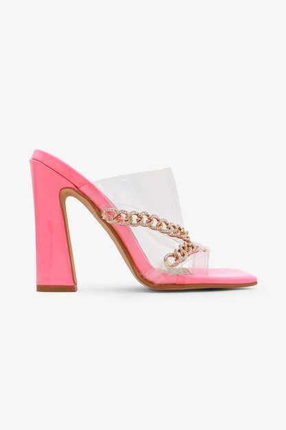 Marmela Chunky Fun Gold Chain Silhouette Shoes
